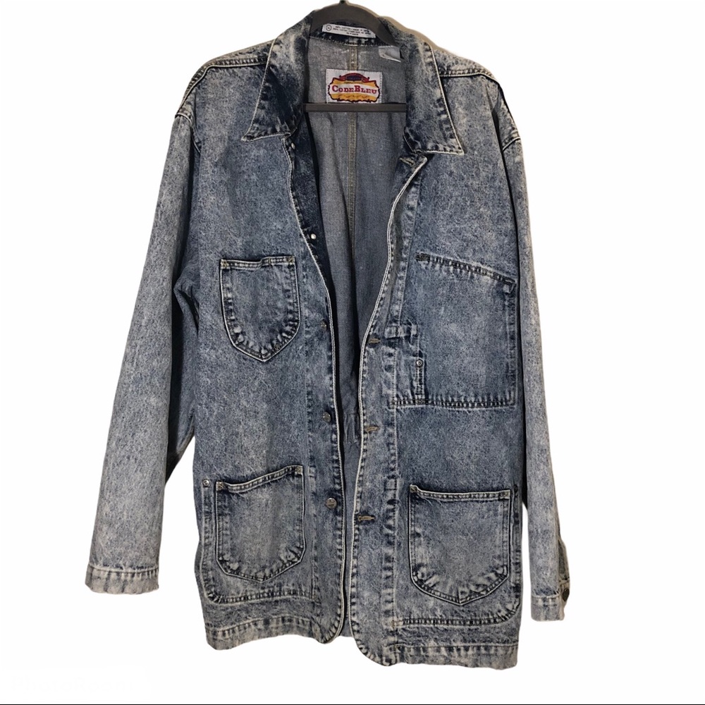 Vintage Code Bleu Acid Wash Jean Jacket